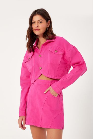 Pink Denim Co-ord Set - Suits & Co-ords - Clothing - Topshop | Pink denim  jacket, Jackets fashion casual, Topshop outfit